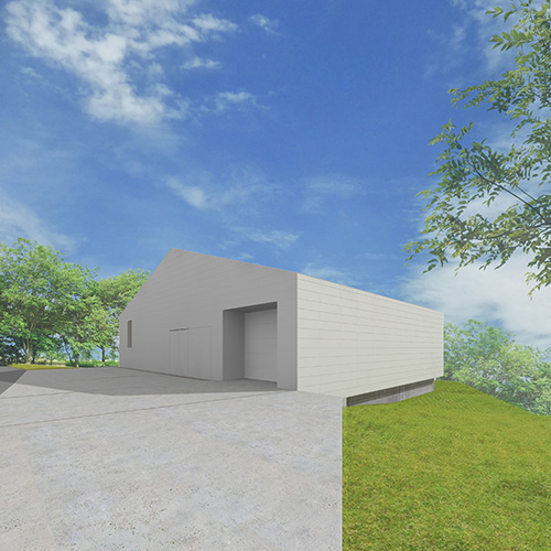 別荘建築 リゾート 平屋 傾斜地