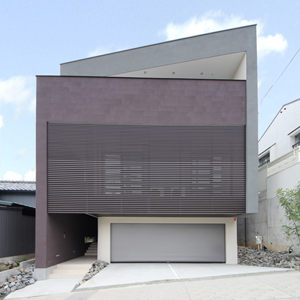 鉄骨三階建て ガレージハウス テラス